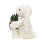 Cream Bunny with Plant