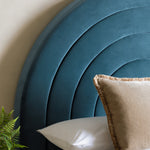 Arch Retro Velvet Bed Frame | Kingfisher Blue | King