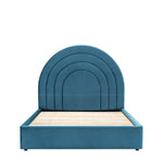 Arch Retro Velvet Bed Frame | Kingfisher Blue | King