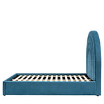 Arch Retro Velvet Bed Frame | Kingfisher Blue | King