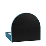 Arch Retro Velvet Bed Frame | Kingfisher Blue | King