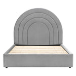 Arch Retro Velvet Bed Frame | Elephant Grey | King Size