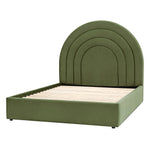 Arch Retro Velvet Bed Frame | Olive Green | King Size