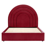 Arch Retro Velvet Bed Frame | Russett Red | King Size