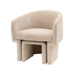 Asko Retro Armchair & Footstool | Cream
