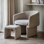 Asko Retro Armchair & Footstool | Cream