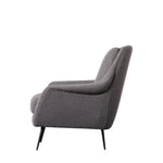 Brompton Retro Linen Armchair | Dark Grey