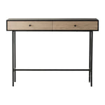 Carbury 2 Drawer Console Table | Black/Natural