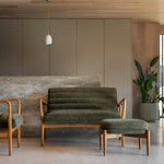 Datsun Boucle Footstool | Green