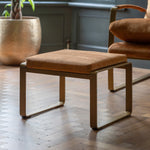 Fabien Upholstered Footstool | Ochre/Gold