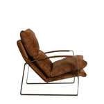 Fabien Upholstered Lounger | Ochre/Gold