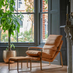 Fabien Upholstered Lounger | Ochre/Gold