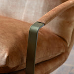 Fabien Upholstered Lounger | Ochre/Gold