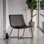 Hawking Faux Leather Lounge Chair | Charcoal Black