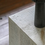 Iowa Rustic Square Side Table | Whitewash Mango Wood