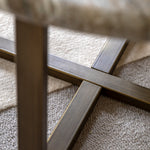 Lusso Round Faux Marble Top Coffee Table | Brass