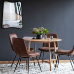 Madrid Round Mid-Century Scandi Dining Table | Oak