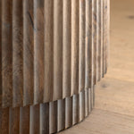 Marmo Round Marble Top Side Table | Natural Mango Wood