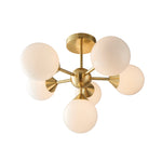 Oscar 6 Bulb Ceiling Light | Brushed Gold/Gloss White