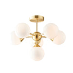 Oscar 6 Bulb Ceiling Light | Brushed Gold/Gloss White