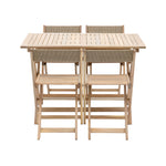 Outdoor Lindos 4 Seat Folding Dining Set | Natural Acacia
