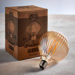 Ribb Globe Bulb | Tinted Amber