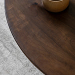 Sculpt Retro Round Coffee Table | Dark Mango Wood