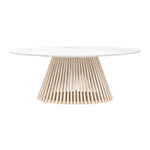 Soho Oval Marble Top Dining Table | Natural Mango Wood