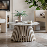 Soho Round Marble Top Coffee Table | Natural Mango Wood