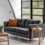 Whitwell Button 3 Seat Sofa | Charcoal