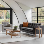 Whitwell Button 3 Seat Sofa | Charcoal