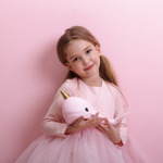 Colour Changing Night Light | Pastel Pink Narwhal with Gold Horn | Medium