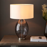 Elin Dimpled Glass Table Lamp | Grey