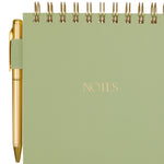 Steno Sheet Pad with Pen Holder & Pen | Sage Green