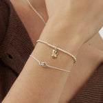 Double Linked Flower Bracelet | Silver Plated
