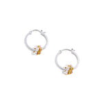 Flower Trio Hoop Earrings | Silver Plated