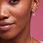 Flower Trio Hoop Earrings | Silver Plated