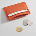 Men's Vegan Leather Card Holder | Orange