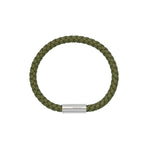 Men's Single Plaited Leather Bracelet | Khaki