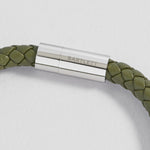 Men's Single Plaited Leather Bracelet | Khaki