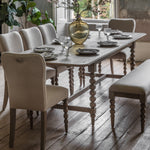 Artisan Bobbin Extending Rectangular Dining Table | Limewashed Oak