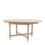 Artisan Bobbin Extending Round Dining Table | Limewashed Oak