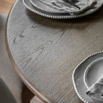 Artisan Bobbin Extending Round Dining Table | Limewashed Oak