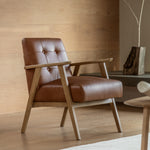 Blackhall Scandi Leather Armchair | Antique Brown