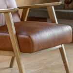 Blackhall Scandi Leather Armchair | Antique Brown