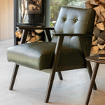 Blackhall Scandi Leather Armchair | Heritage Green