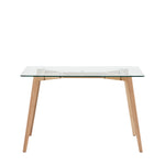 Blair Rectangular Glass Dining Table | Natural Oak