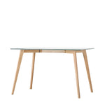 Blair Rectangular Glass Dining Table | Natural Oak