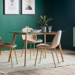 Blair Rectangular Glass Dining Table | Natural Oak