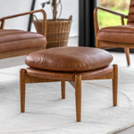 Datsun Leather Footstool | Antique Brown